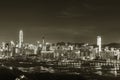 Skyline of downtown district of Shenzhen city, China. Viewed from Hong Kong border Royalty Free Stock Photo