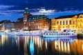 Night scenery of Stockholm, Sweden Royalty Free Stock Photo