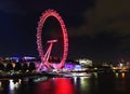 Night scenery of Thames river in London United Kingdom