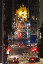 Night scenery of traffic in uphill street in Hong Kong city