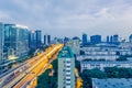 Night Scenery of Urban Architecture in Beijing, China