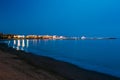 Night Scenery View Of Embankment, Seacoast, Beach