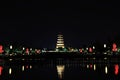 The night scenes of Dayan tower , Big Wild Goose Pagoda Royalty Free Stock Photo