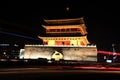 The night scenes of Drum and Bell Tower in Xian city Royalty Free Stock Photo