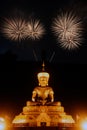 Night Scenes of Large outdoor Phra Phuttha Maha Thammaracha Buddh