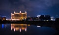 Night scenes of Macao with water reflection