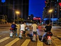 Night scenes of street traffic in wuhan city