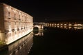 Night scenes of Toulouse architecture, bridges and streets. Royalty Free Stock Photo