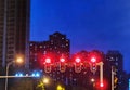 Night scenes of traffic lights in wuhan city Royalty Free Stock Photo