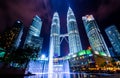 Night scenes of Twin towers in Kuala Lumpur, Malaysia Royalty Free Stock Photo