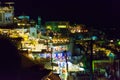 Night scenic view of Fira town Santorini Greece Royalty Free Stock Photo