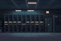 Night Server Room Data Center Interior Royalty Free Stock Photo