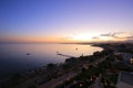 Top view at sunset of the hotel in the resort of Sharm El Sheikh in Egypt Royalty Free Stock Photo