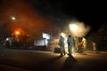 Night shift roadworks Royalty Free Stock Photo