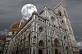 Night shot of Basilica of Santa Maria del Fiore (Basilica of Saint Mary of the Flower) in Florence, Italy Royalty Free Stock Photo