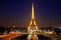 Night shot of Eiffel Tower