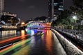 Night shot of Elgin Bridge Singapore Royalty Free Stock Photo