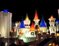 Night shot of Excalibur hotel, Las Vegas