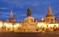 Night shot of Fishermens Bastion in Budapest, Hungary