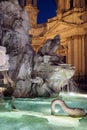 Fountain of the Four Rivers  in the Piazza Navona in Rome, Italy Royalty Free Stock Photo