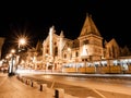 Night shot of historical building of Central Market Hall in Budapest, Hungary Royalty Free Stock Photo