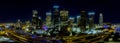 Houston, Texas January 2nd, 2019. Houston downtown at night panoramic view