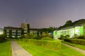 Night shot of main historical and administrative building of Yonsei University - Seoul, South Korea