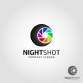 Night Shot Photography Camera Logo Royalty Free Stock Photo