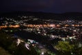 Night Shot of Sarajevo Cityscape from Lookout Yellow Bastion Royalty Free Stock Photo