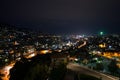 Night Shot of Sarajevo Cityscape from Lookout Yellow Bastion Royalty Free Stock Photo