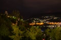 Night Shot of Sarajevo Cityscape from Lookout Yellow Bastion Royalty Free Stock Photo