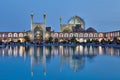 Night shot of Shah Mosque in Imam square, Isfahan, Iran. Royalty Free Stock Photo