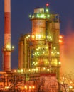 Night shot of the Sunoco refinery in Toledo, OH Royalty Free Stock Photo
