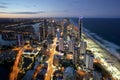 Night shot of Surfers Paradise Gold Coast Australia Royalty Free Stock Photo