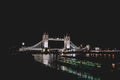 Night shot of Tower Bridge in London Royalty Free Stock Photo