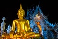 The Chiang Mai silver temple at night Royalty Free Stock Photo