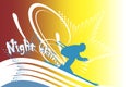 Night skiing Royalty Free Stock Photo