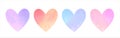 Gradient colorful vector watercolor hearts set, Valentine\'s day backgrounds, frames. Royalty Free Stock Photo