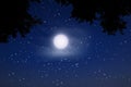 Night sky full moon Royalty Free Stock Photo