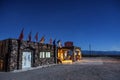 Night sky above rebuilt cool Springs station on historic route 6 Royalty Free Stock Photo