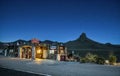 Night sky above rebuilt cool Springs station on historic route 6 Royalty Free Stock Photo