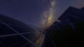 Night Sky Above the Solar Panels Royalty Free Stock Photo