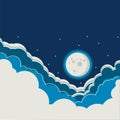 Night sky background with full moon and clouds Royalty Free Stock Photo