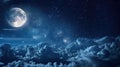 the night sky with backgrounds featuring stars, the moon, and drifting clouds, enhanced by elements sourced from NASA. Royalty Free Stock Photo