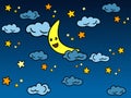 Night sky cartoon vector background