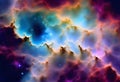 Night sky with clouds stars nebula background. Colorful fractal paint Royalty Free Stock Photo