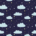 Night sky with clouds and stars Royalty Free Stock Photo