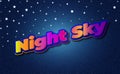 Night Sky 3d letters text effect on black and blue background With Stars, 3d text typography design editable text, modern alphabet