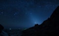 Night sky in desert mountains