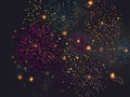 Night Sky Explosion A Vivid Display of Colorful Fireworks in Dark Background Royalty Free Stock Photo